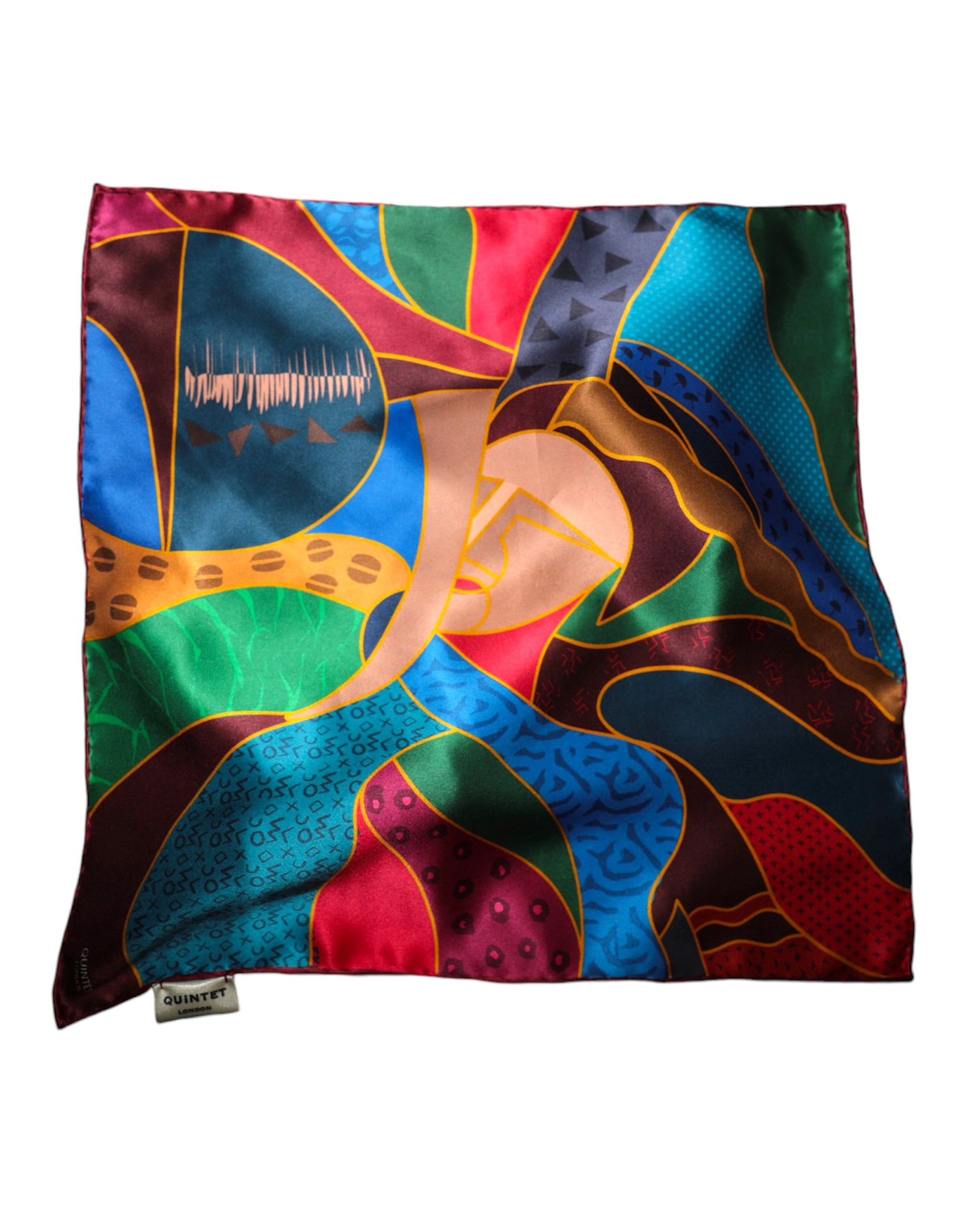 Signature Pocket Square - Burgundy & Blue