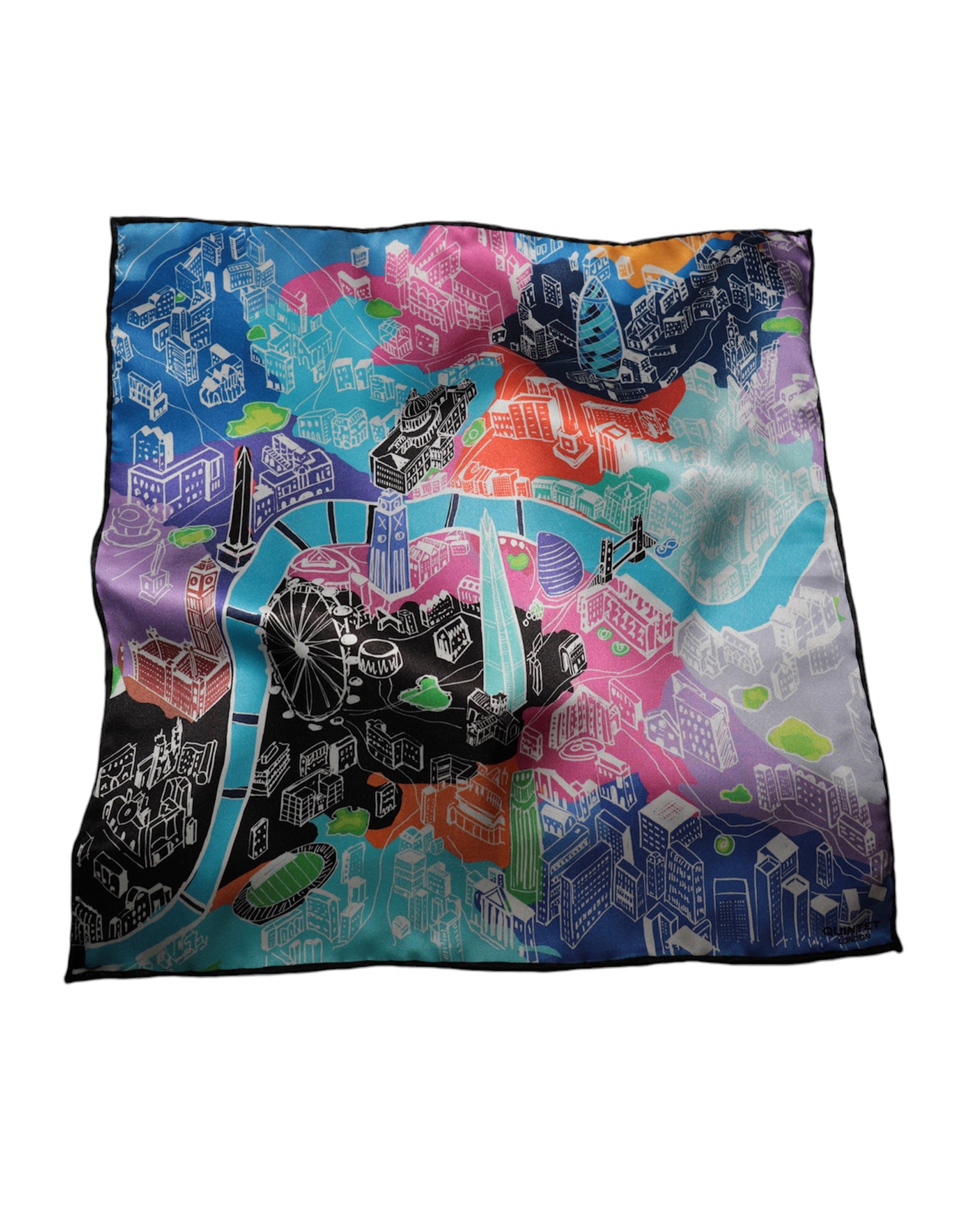 London Pop Map Pocket Square - Multi colour