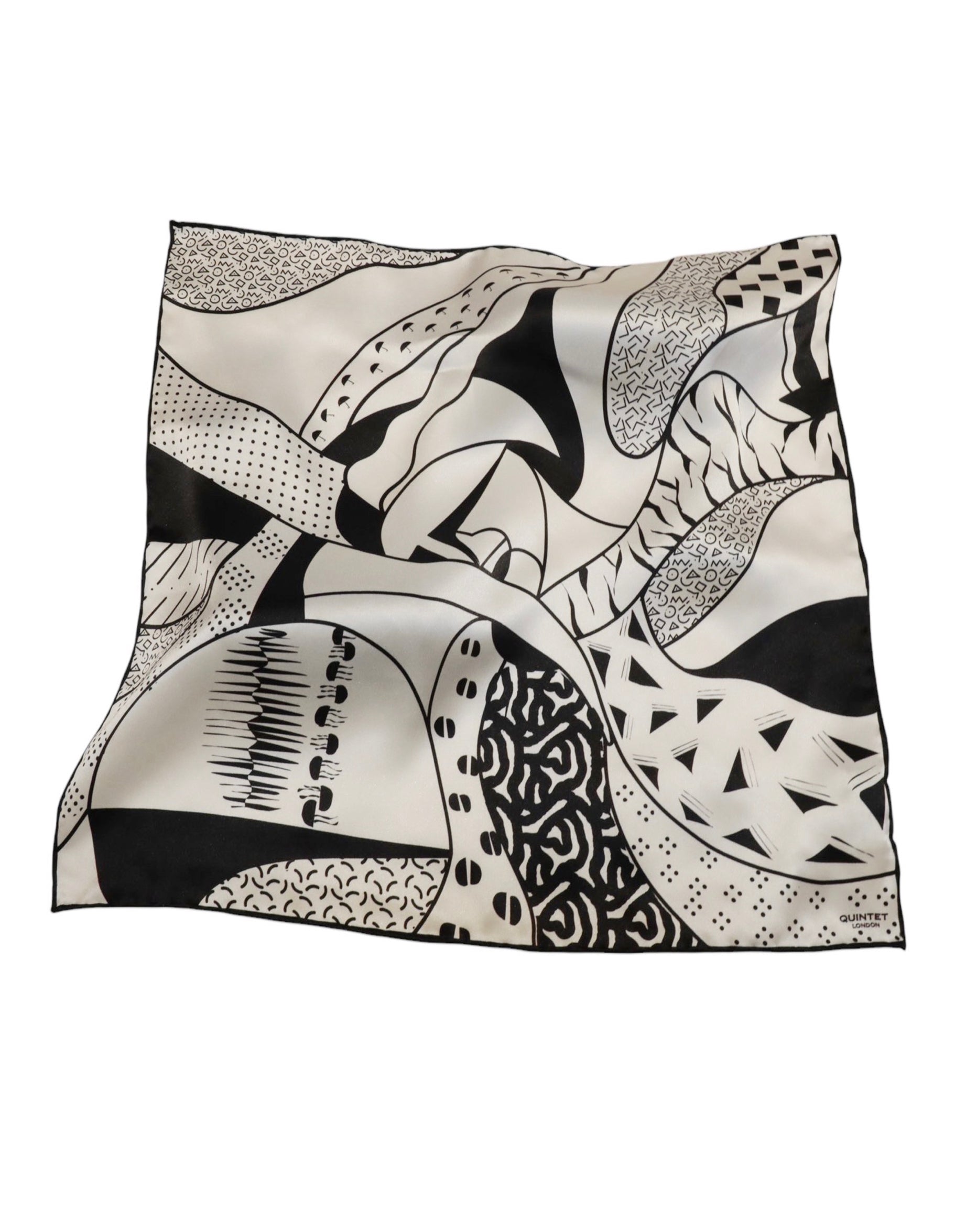 Signature Pocket Square - White & Black