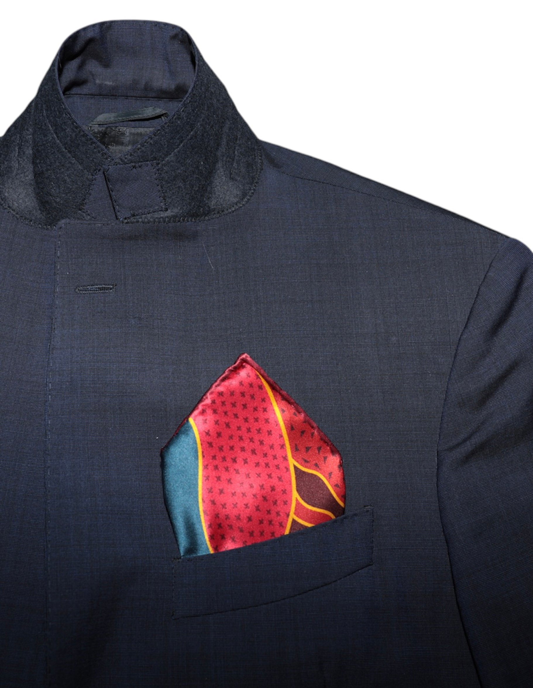 Signature Pocket Square - Burgundy & Blue