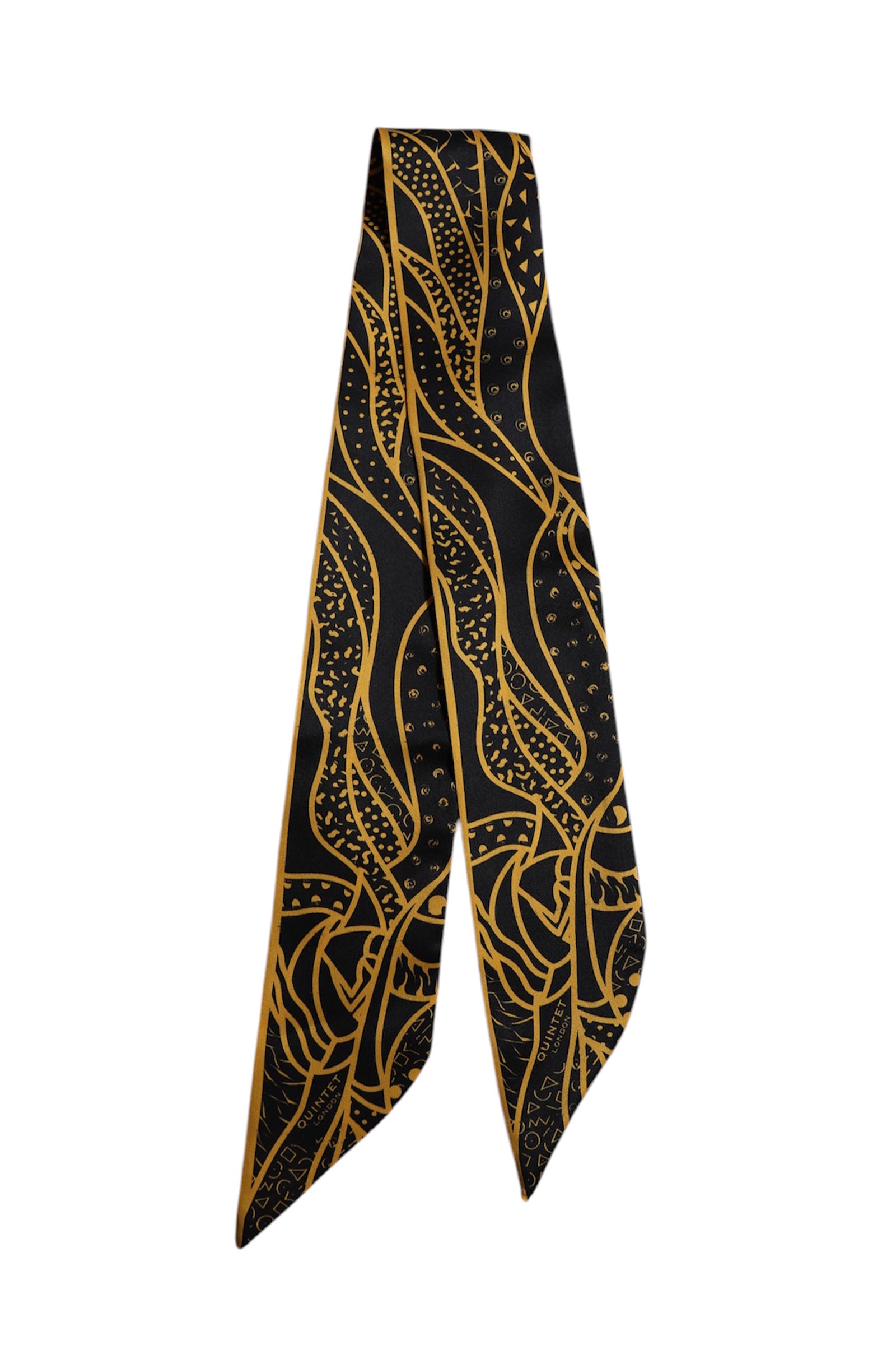 Signature Ribbon Scarf - Black & Gold