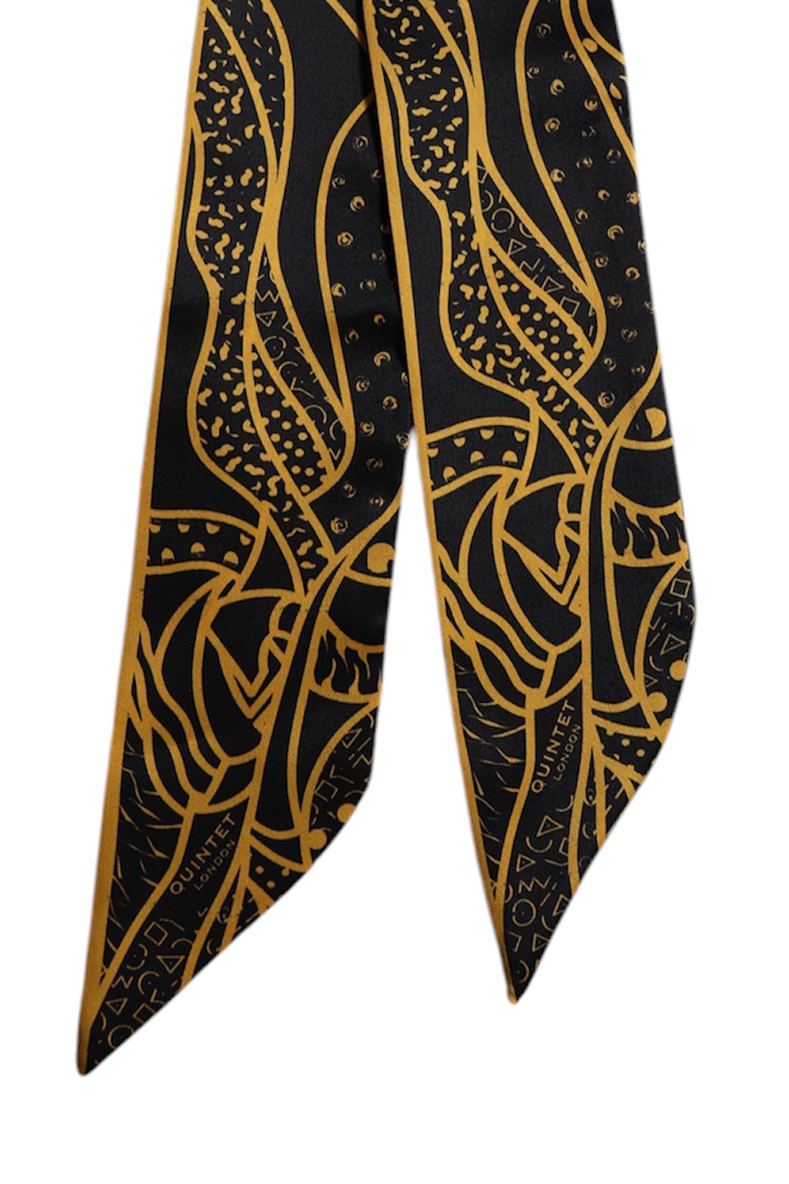 Signature Ribbon Scarf - Black & Gold