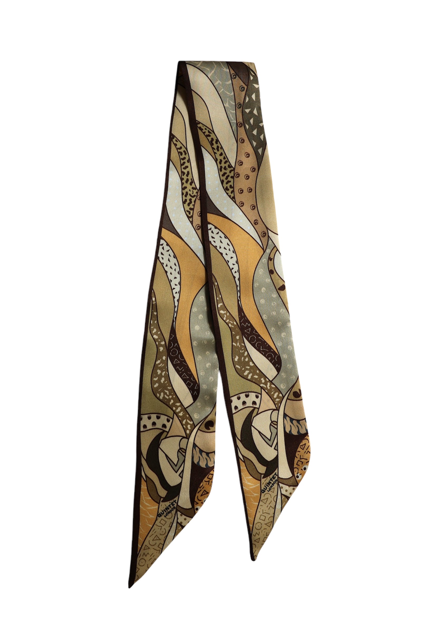 Signature Ribbon Scarf -  Brown & neutrals