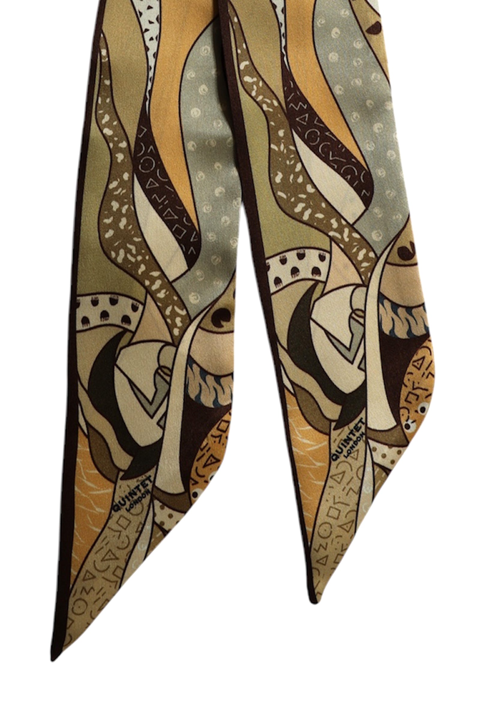 Signature Ribbon Scarf -  Brown & neutrals
